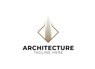 Minimalist Architecture, Building, Construction logo design template. 