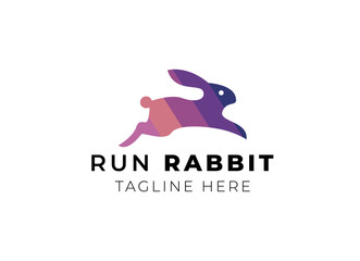 Rabbit Logo Design Template Icon Retro Vector Illustration