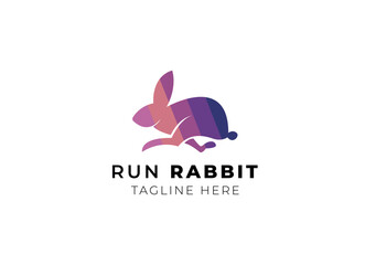 Rabbit Logo Design Template Icon Retro Vector Illustration