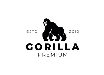 Gorilla Logo Design Vector Template. Modern Design. Flat Logo. Gorilla Icon. Vector Illustration
