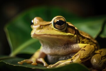 Obraz premium Vibrant Australian Tree Frog, created with Generative AI technology