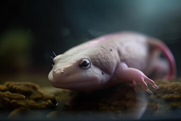 Captivating Axolotl with Delicate Gills, created with Generative AI technology