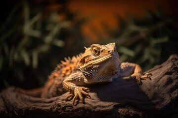 Obraz premium Friendly Bearded Dragon, created with Generative AI technology