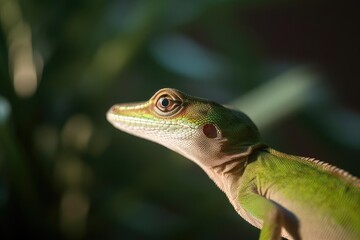 Obraz premium Agile Green Anole, created with Generative AI technology