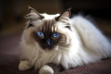 Stunning Ragdoll Cat, created with Generative AI technology