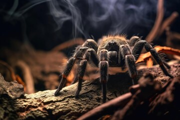 Intricate Tarantula Waiting Patiently, created with Generative AI technology