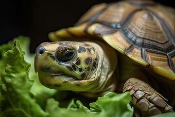 Obraz premium Wise Old Tortoise Slowly Roaming, created with Generative AI technology