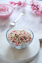 pearl sagoo coconut milk in bowl