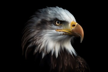 portrait of a bald eagle, American symbol, bird of prey,  generative ai