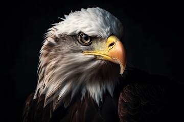 Obraz premium portrait of a bald eagle, American symbol, bird of prey, generative ai