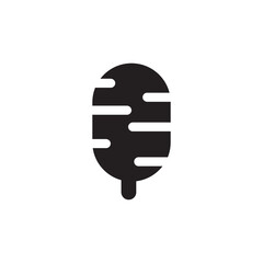 ice cream talk or ice cream podcast logo simple.