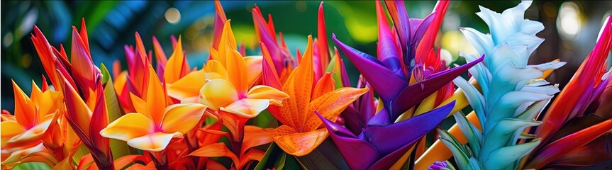 colorful tropical flowers
