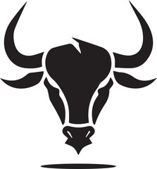 Simple black and white bull head vector logo