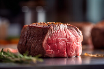 Perfectly cooked steak filet mignon