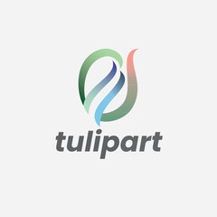 Fototapeta na wymiar Tulip Arts Pattern and Peacock Fashion Design Logo