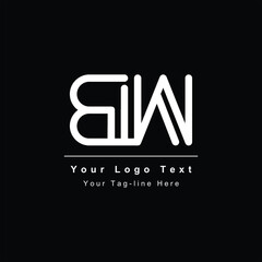 BW WB B W initial based letter icon logo