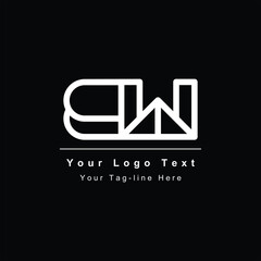 letter BW or WB design abstract logo symbol