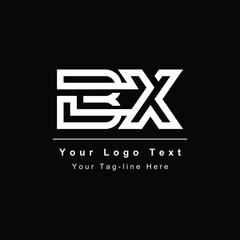 template initial BX or XB design line art