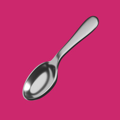 Simple Style 3D Rendering of Spoon. Isolated Image
