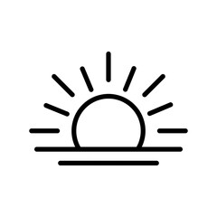  Sunrise vector icon, summer illustration, for web site or mobile app..eps