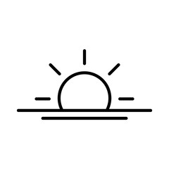 Sunrise vector icon, summer symbol. Modern, simple flat vector illustration on white.eps