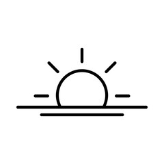 Sunrise vector icon, summer symbol. Modern, simple flat vector illustration on white.eps