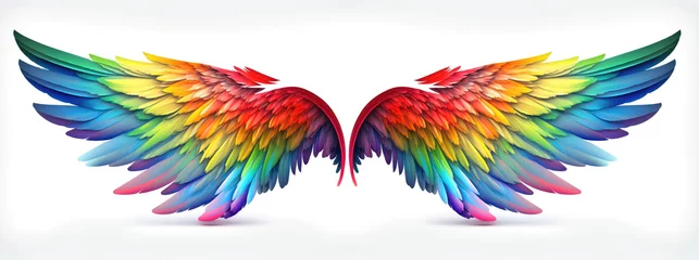 Fotobehang abstract colorful wings rainbow isolated on white background © noeh