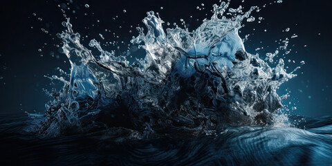 Water Splash Illustration, Generative AI