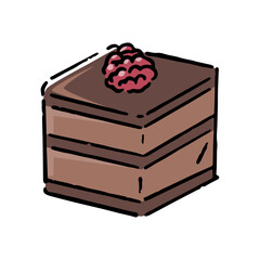 手描きのチョコレートケーキイラスト