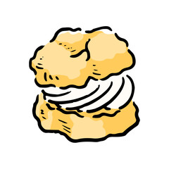 手描きのシュークリームイラスト