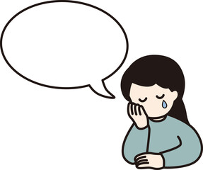 発言する女性のベクターイラスト