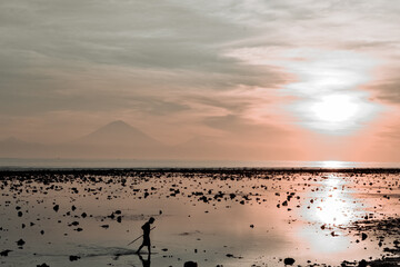 Atardecer en playa 