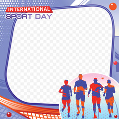 Marathon sport banner design. Running Silhouette Illustration Vector