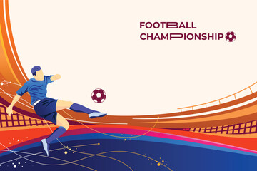 Football Illustration Vector. Soccer championship background for poster, banner, and flayer