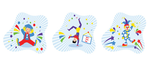 Flat Bundle April Fools Design Illustration