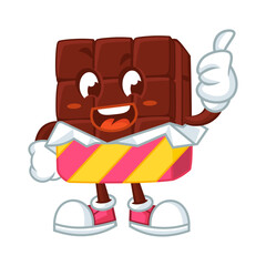 chocolate bar mascot giving thumbs up