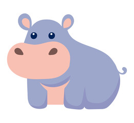 Obraz na płótnie Canvas cute hippo animal seated