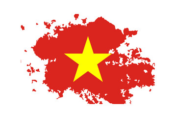 Brush strokes flag of Vietnam, Brush strokes drawn by hand. Vietnam Independence Day