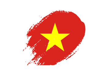 Brush strokes flag of Vietnam, Brush strokes drawn by hand. Vietnam Independence Day