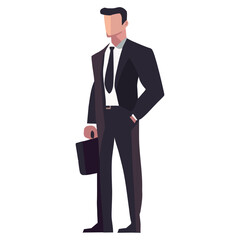 businessman standing with portfolio