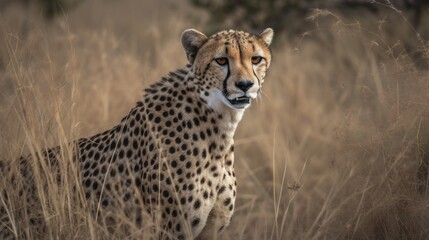 Cheetah in the Wilderness. Generative AI.