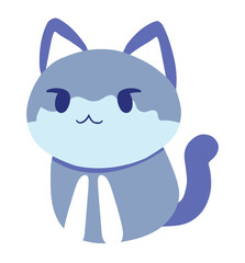 cute purple cat mascot