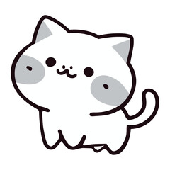 cute gray cat mascot