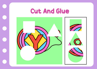 cut and glue yo yo cartoon vector 