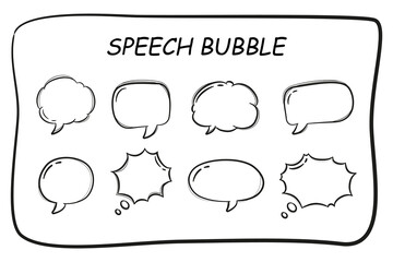 Retro empty comic bubbles and elements set on transparent background.