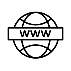  www vector icon, flat vector illustration for web site or mobile app.eps