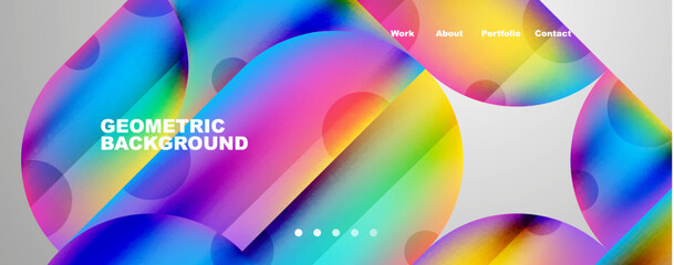 Metallic shiny fluid colors with geometric elements. Geometric abstract background for Wallpaper, Banner, Background, Card, Book Illustration, landing page