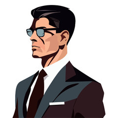 elegant businessman wearing eyeglasses