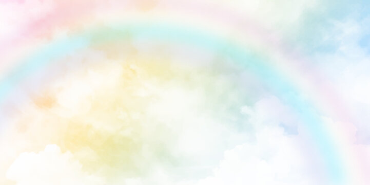 Fabulous pastel sky background with rainbow effect
