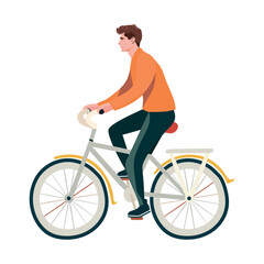 young man riding bike